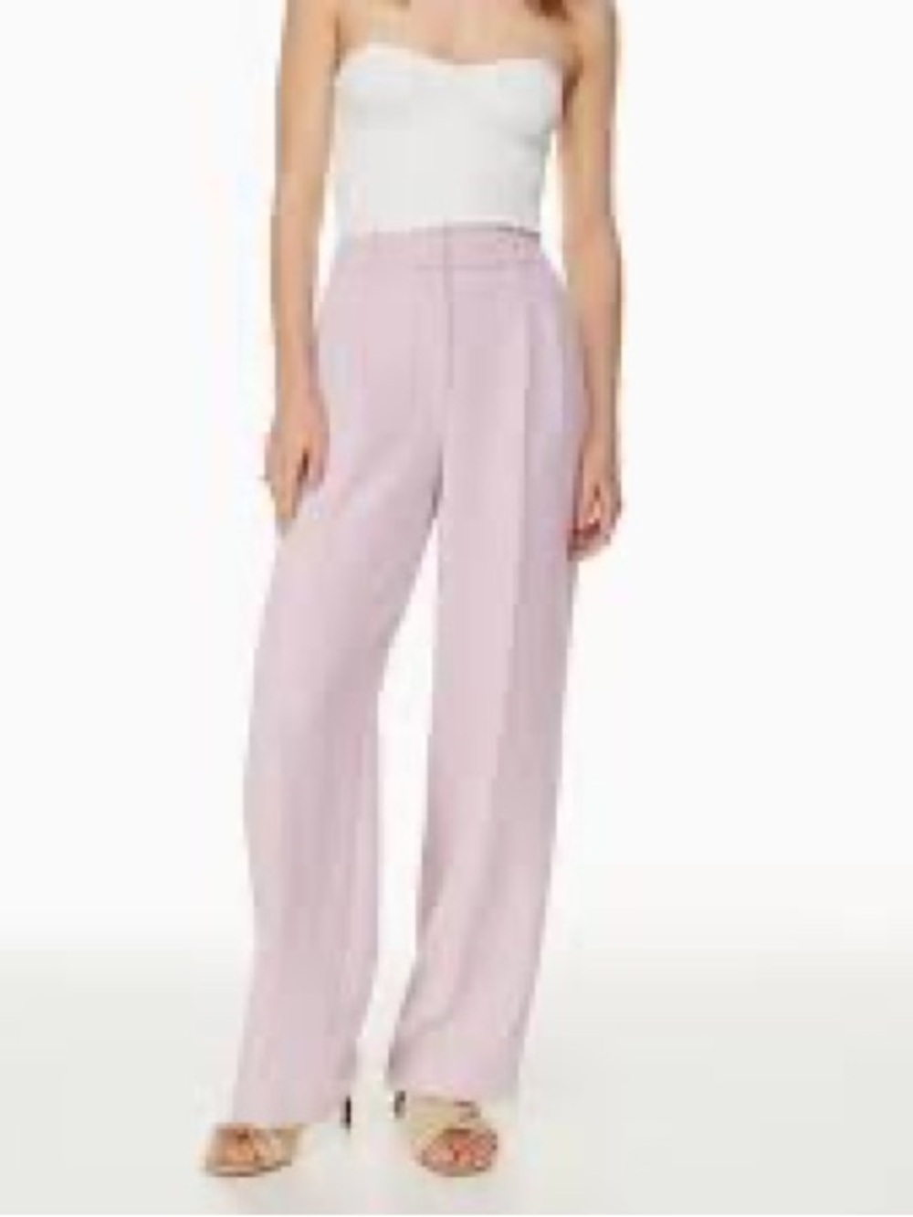 Aritzia Effortless Lilac Wide-Leg High-Rise Trousers